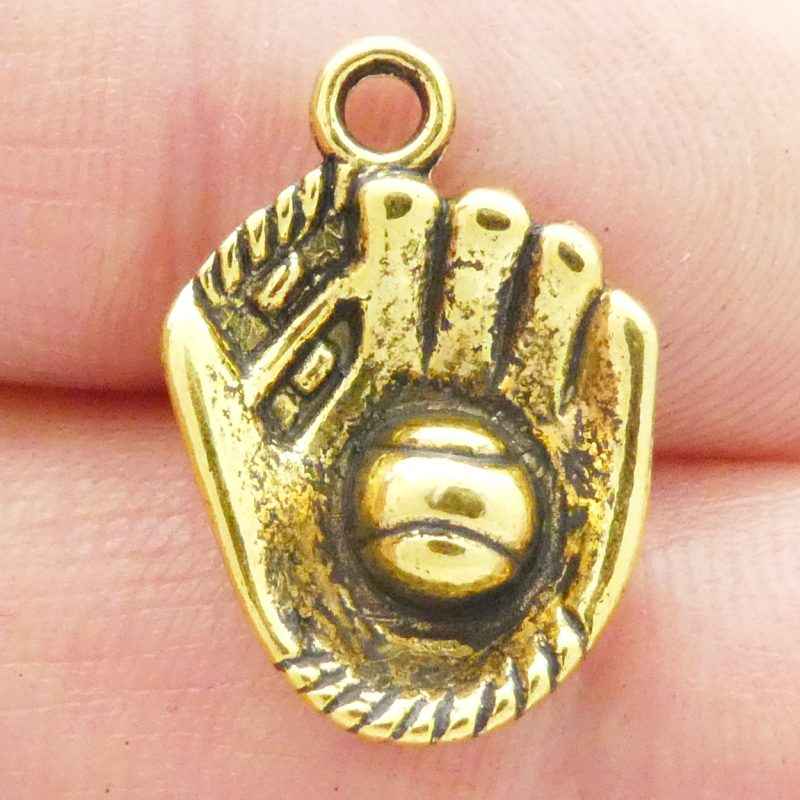 Gold Baseball Glove Charm