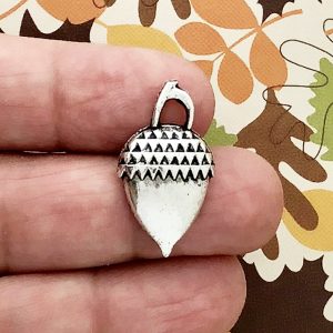 Silver Acorn Charm