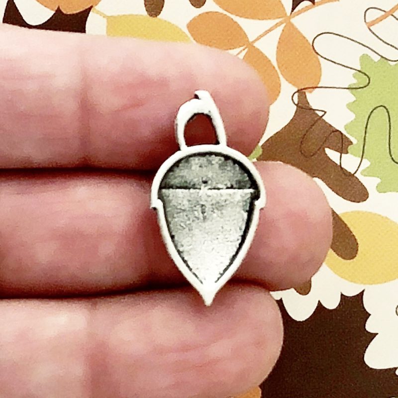 BULK 30 Silver Acorn Charm Pendant by TIJC SP0133B - Image 2