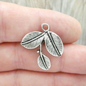 Silver Leaf Charm