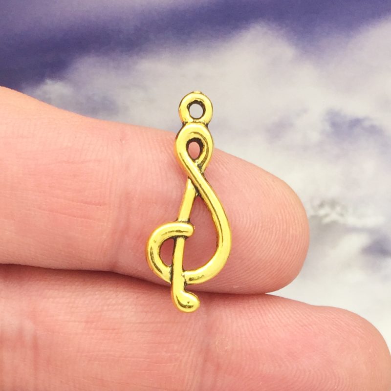 15 Treble Clef Charm Music Note Gold by TIJC SP0715 - Image 3