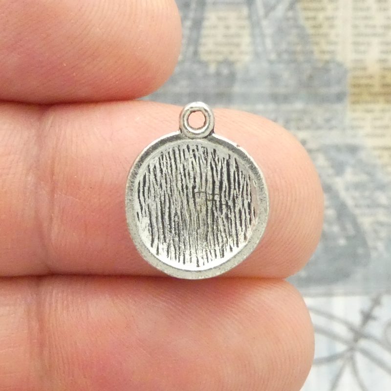 10 Silver Globe Charm Travel Map Pendant 16x13mm by TIJC SP0725 - Image 6