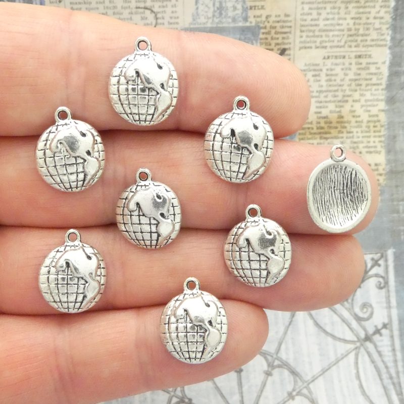 Globe Charms for Jewelry Making