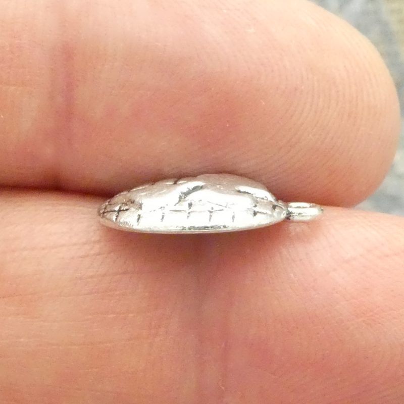 10 Silver Globe Charm Travel Map Pendant 16x13mm by TIJC SP0725 - Image 4