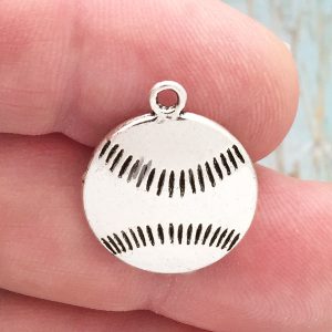 Silver Baseball Charm