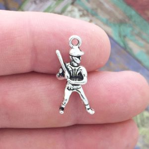 Silver Baseball Charm