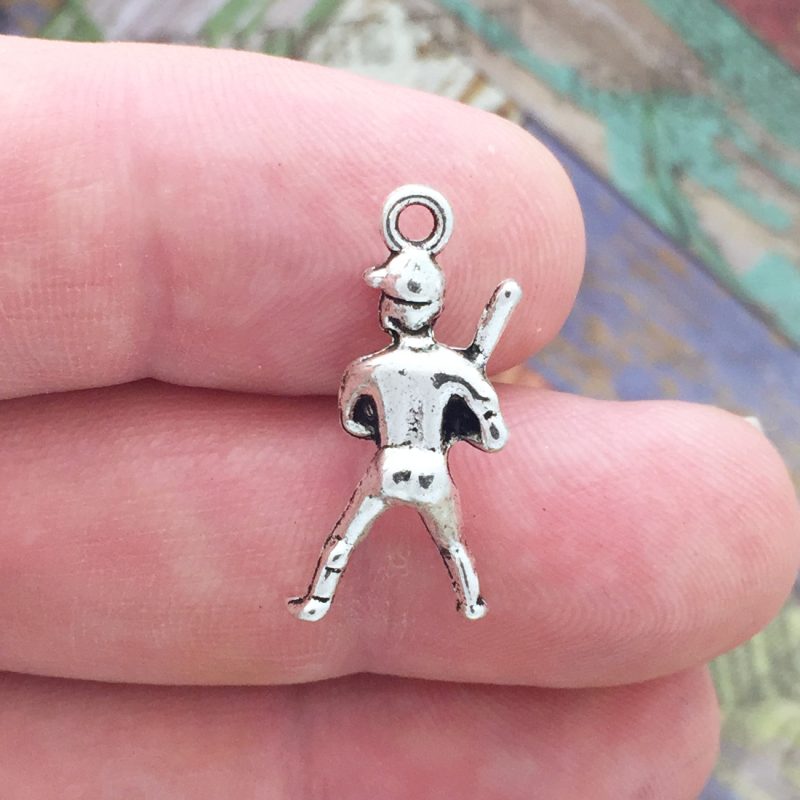 6 Silver Baseball Charm Softball Pendant by TIJC SP1017 - Image 4