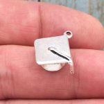 Silver Graduation Cap Charm
