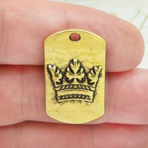 Gold Crown Charm Pendant