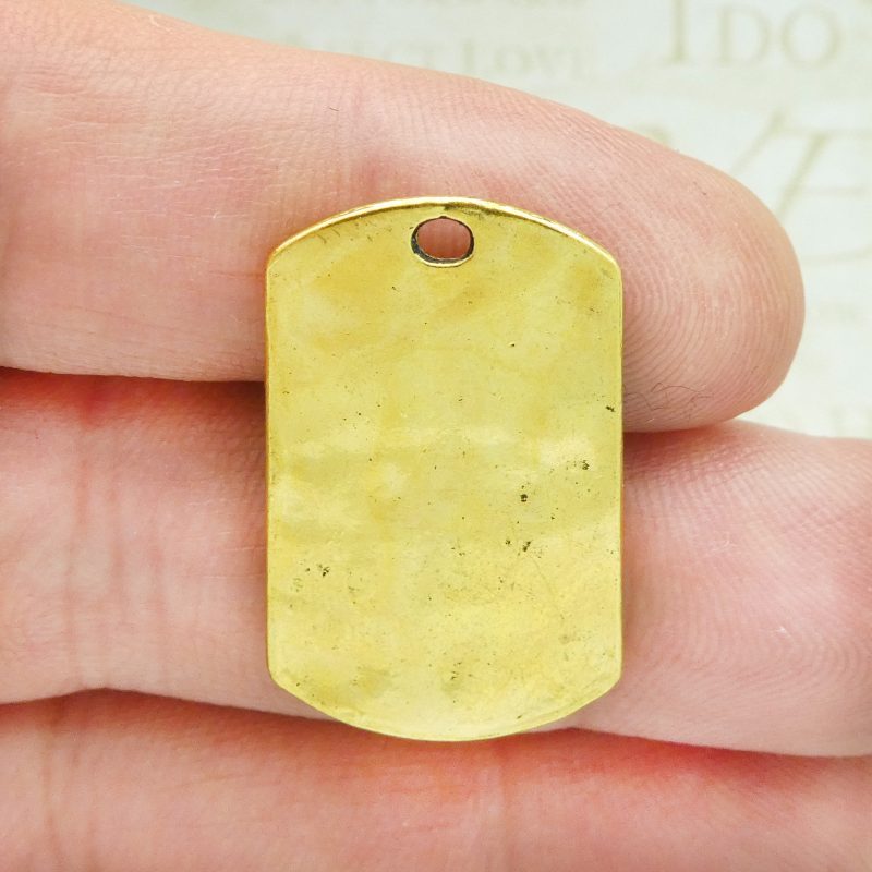 Gold Dog Tag Pendant
