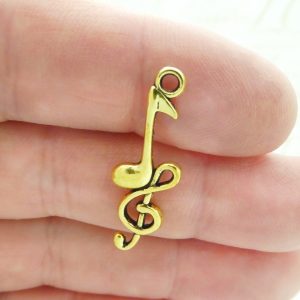 Gold Music Note Charm