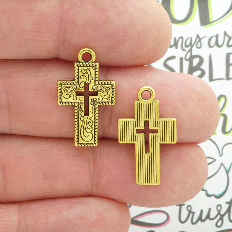 Gold Cross Charms Wholesale