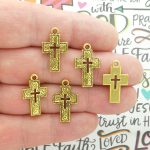 Gold Cross Charms Bulk