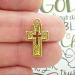 Gold Cross Charm Pendant