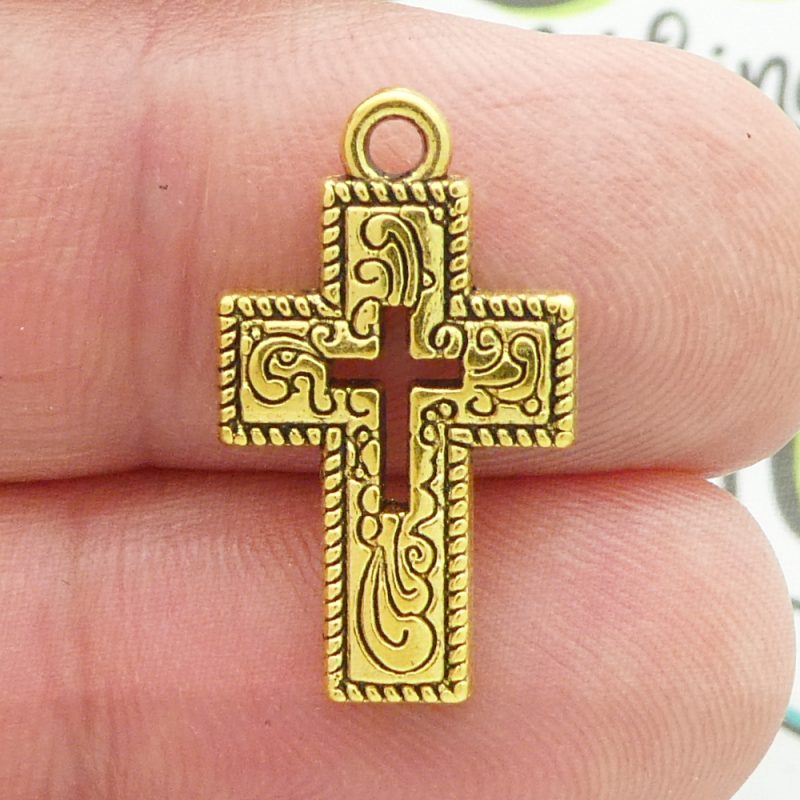 Gold Cross Charm