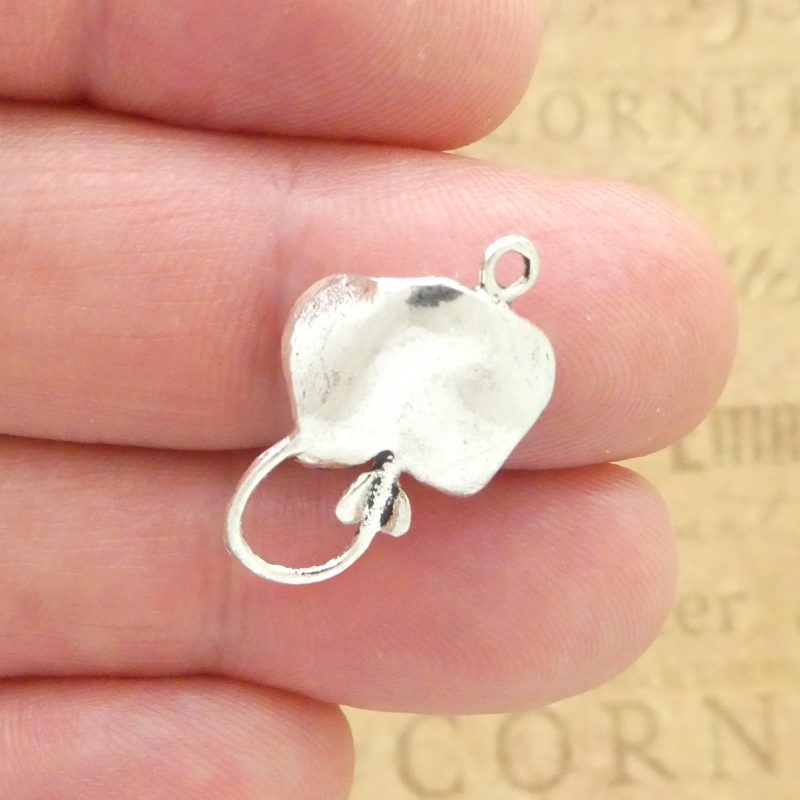 5 Silver Stingray Charm 24x14mm by TIJC SP0276 - Image 2