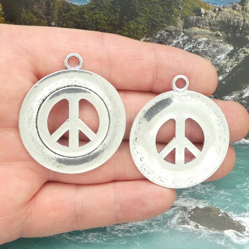 Silver Peace Sign Pendant