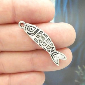 Silver Fish Charm Pendant