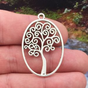 Silver Tree Charm Pendant
